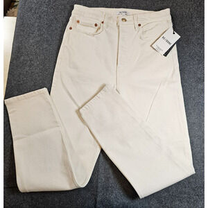 Re Done Jeans Womens White High Rise Ankle Stretch Size 28